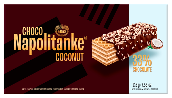 Kras Napolitanke Choc Covered coconut 215g