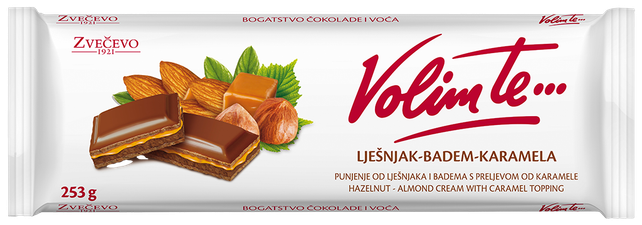 Zvecevo Volim te Hazelnut Almond Caramel Choc 253g