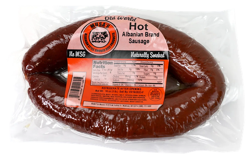 Musas Old Word Albanian Sausage Hot 1lbs