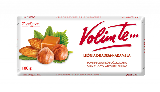 Zvecevo Volim te Hazelnut Almond Caramel 100g