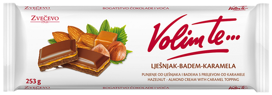 Zvecevo Volim te Hazelnut Almond Caramel Choc 253g