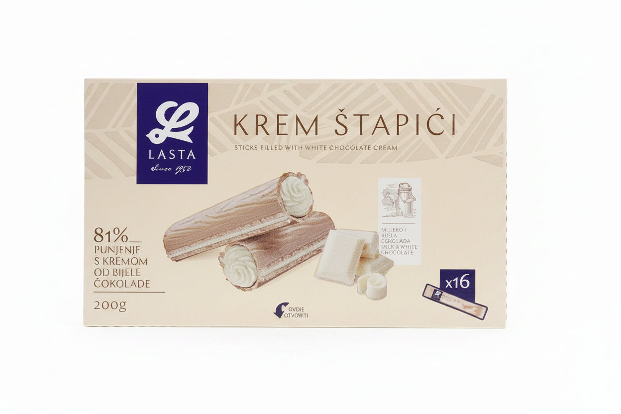 Lasta Sticks filled with White Chocolate 200g