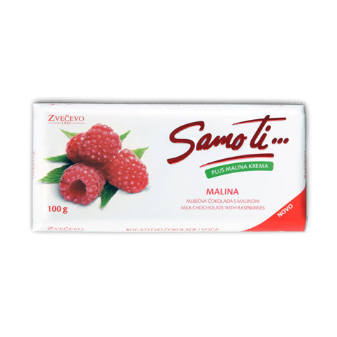 Zvecevo Samo Ti Raspberry Choc 100g